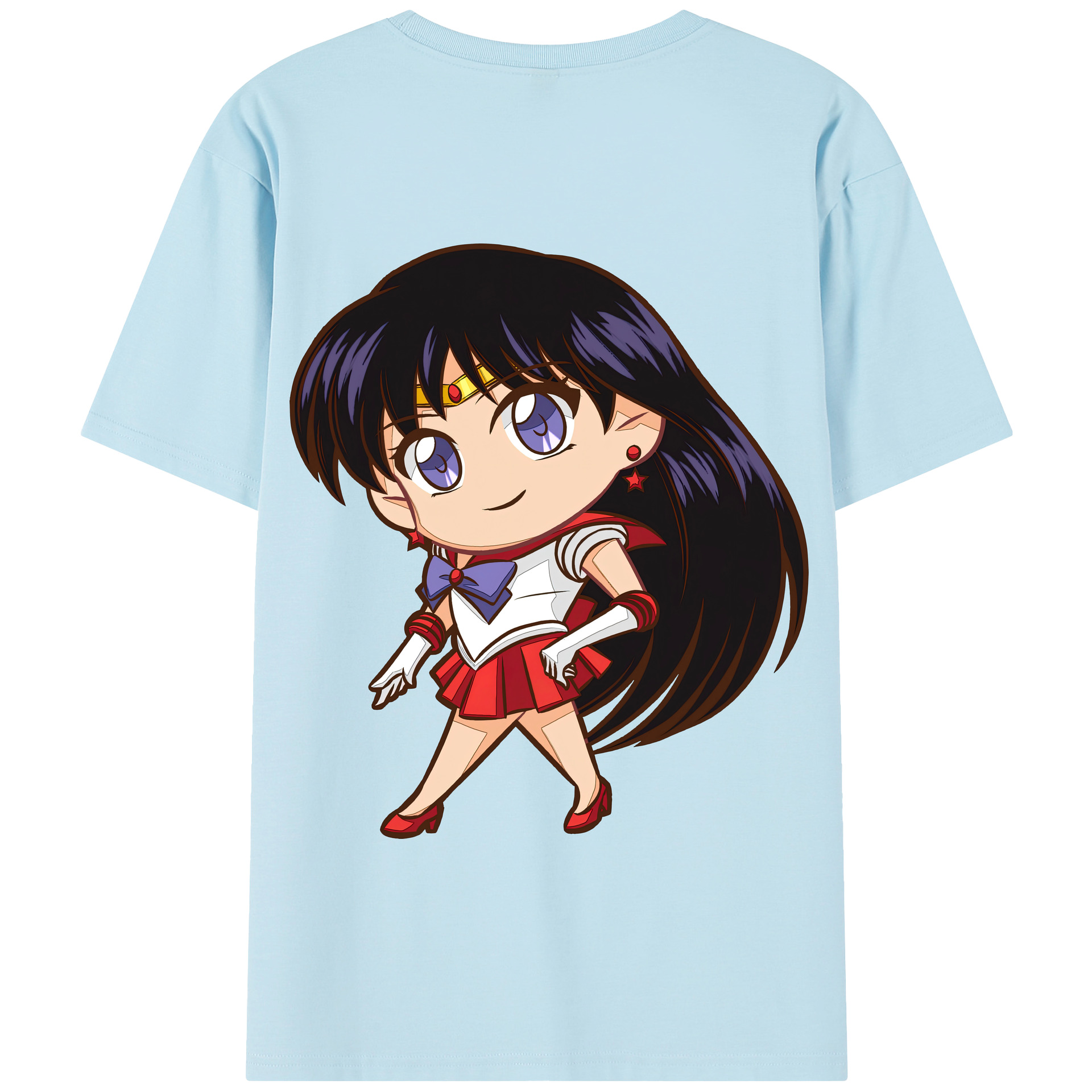 （画像用） 美少女戦士セーラームーン 火野レイ ひの レイ Sailor Moon Hino Rei （セーラーマーズ,Sailor Mars） 綿100％半袖Tシャツ（背面プリント）